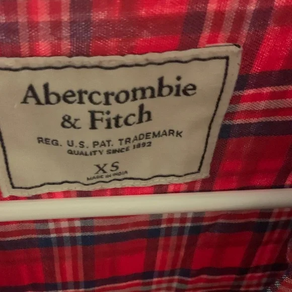 Abercrombie & Fitch Red and Blue Checkered Top - Picture 2 of 3